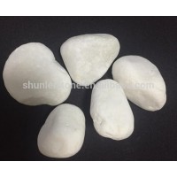 tumbled snow white pebbles