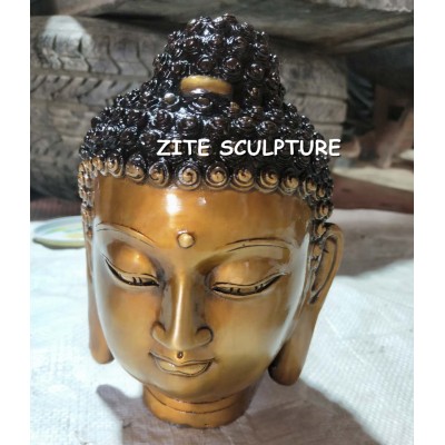 Table Top Decoration Metal Sculpture Bronze Buddha Head Statue