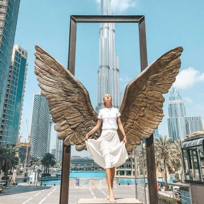 Hot Sale Outdoor Decoration Sculpture Bronze Angel Wings Statue