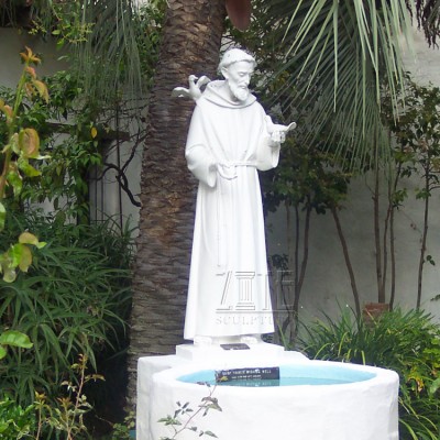 Life size religious figure marble garden st. francis statue