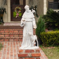 Garden white famous religious figure marble st. francis statue