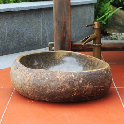 Western Style stone garden water basins marble sink