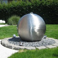 Outdoor Water Feature Metal Sphere  Stainless Steel Ball Fountain