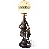 Life size mother and child lamp bronze sculpture